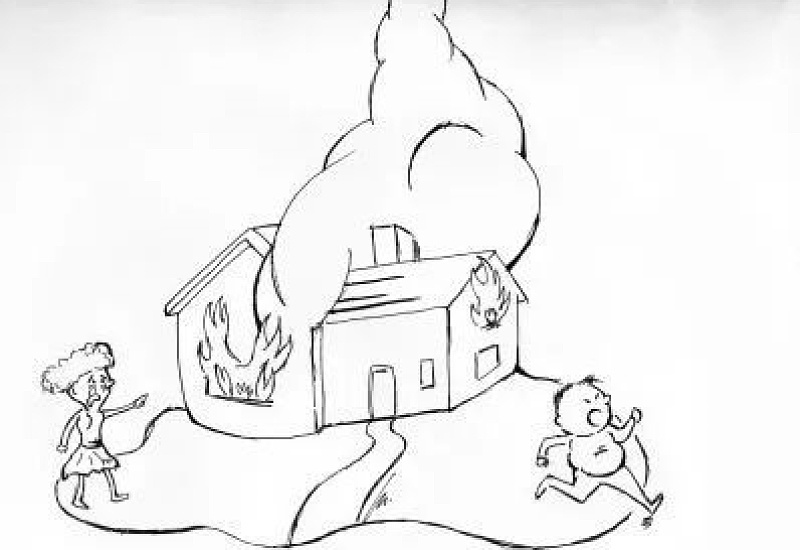 着火的房子简笔画怎么画